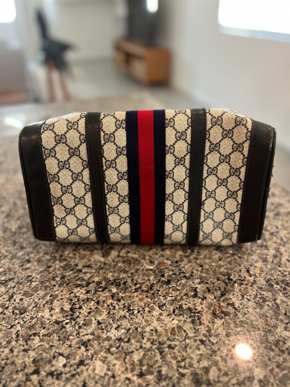 Vintage Gucci Boston/Gucci Web Boston / Sherry Line Boston in Navy - Picture 10 of 15